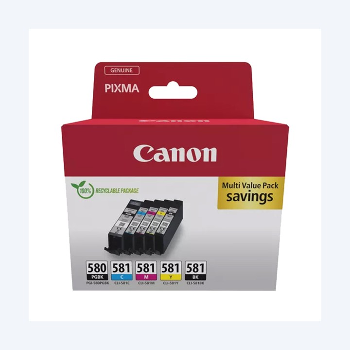 Canon Cartuccia ink BK/C/M/Y- PGI-580/CLI-581 2078C008 | Ecotempo