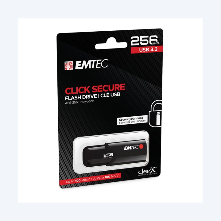 Emtec Memoria USB B120 Click&Secure — EMTD256GB123 | Ecotempo