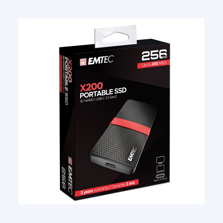 Emtec -SSD 3.1 Gen2 X200 Portable ECSSD256GX200 256GB | Ecotempo