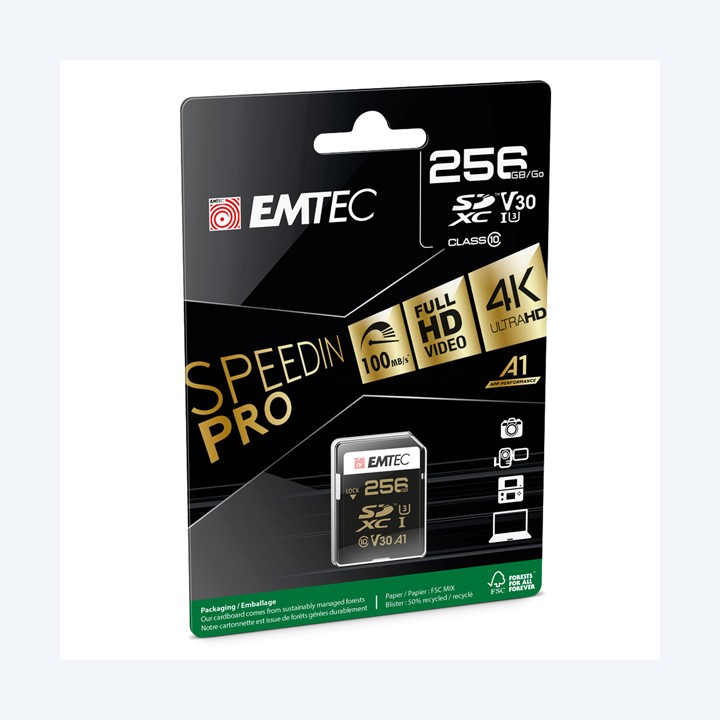 Emtec SD Speedin USH-1 U3 ECMSD256GXC10SP 256GB | Ecotempo