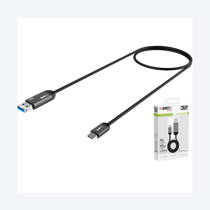 Emtec Usb 3.1 Duo Type-C Nero ECMMD32GT753C 32GB | Ecotempo