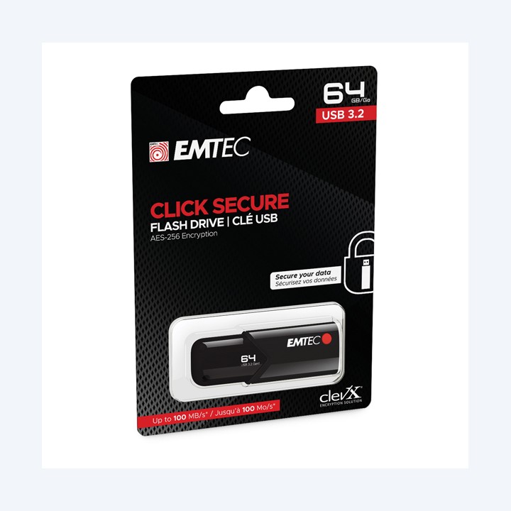 Emtec Memoria USB B120 Click&Secure ECMMD64GB123 64 GB | Ecotempo
