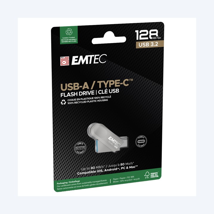 Emtec Memoria Type C C280 128GB ECMMD128GC283 | Ecotempo