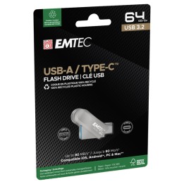 Emtec Memoria Dual USB3.2 to Type-C 64GB ECMMD64GD283 | Ecotempo
