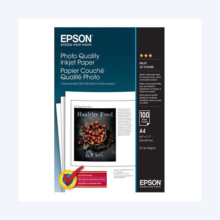 Epson Photo Quality Inkjet Paper A4 100 — EPSS041061 | Ecotempo