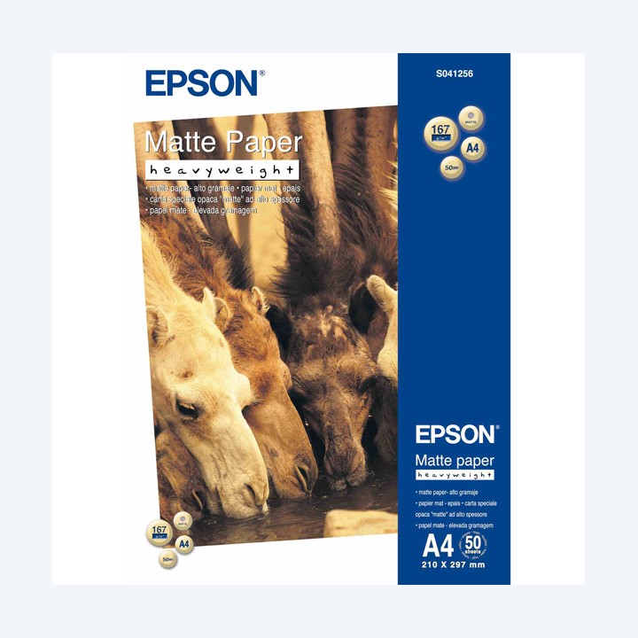 Epson Matte Paper Heavy Weight A4 50 Fogli C13S041256 | Ecotempo