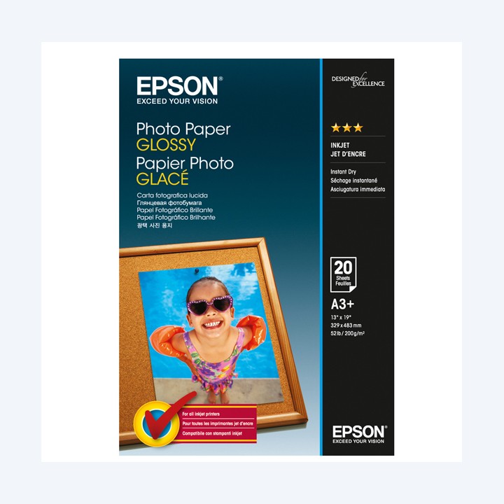 Epson Photo Paper Glossy A3+ 20 Fogli C13S042535 | Ecotempo