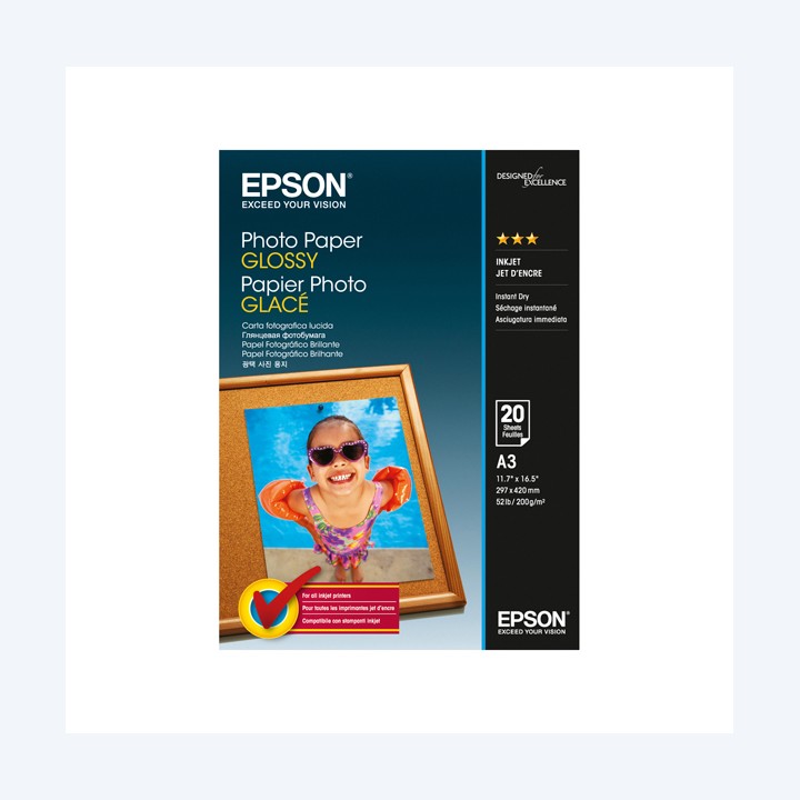 Epson Photo Paper Glossy A3 20 Fogli C13S042536 | Ecotempo