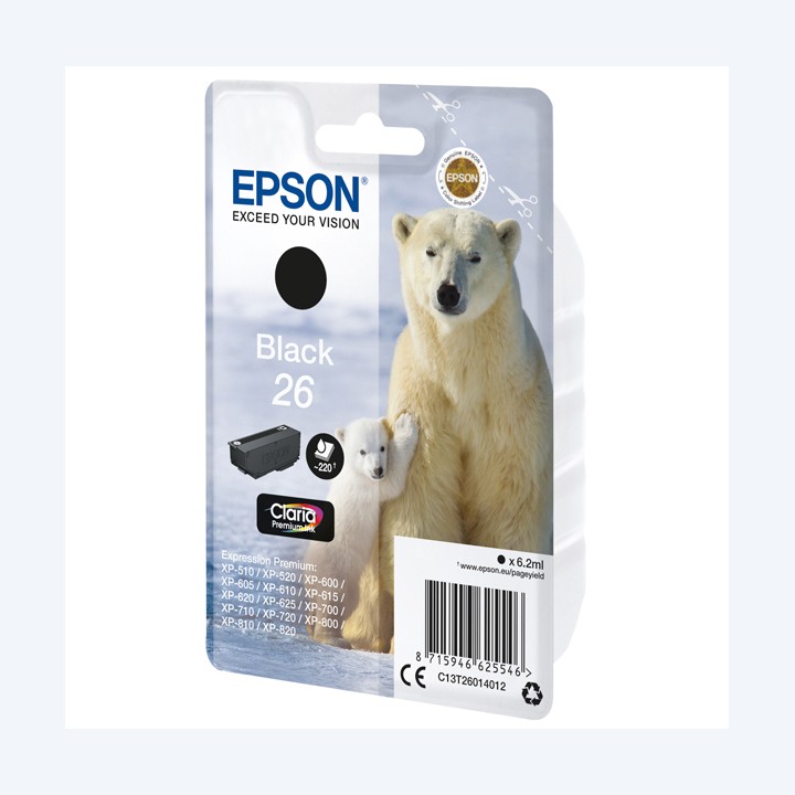 Epson Cartuccia ink 26 Nero C13T26014012 6,2ml | Ecotempo