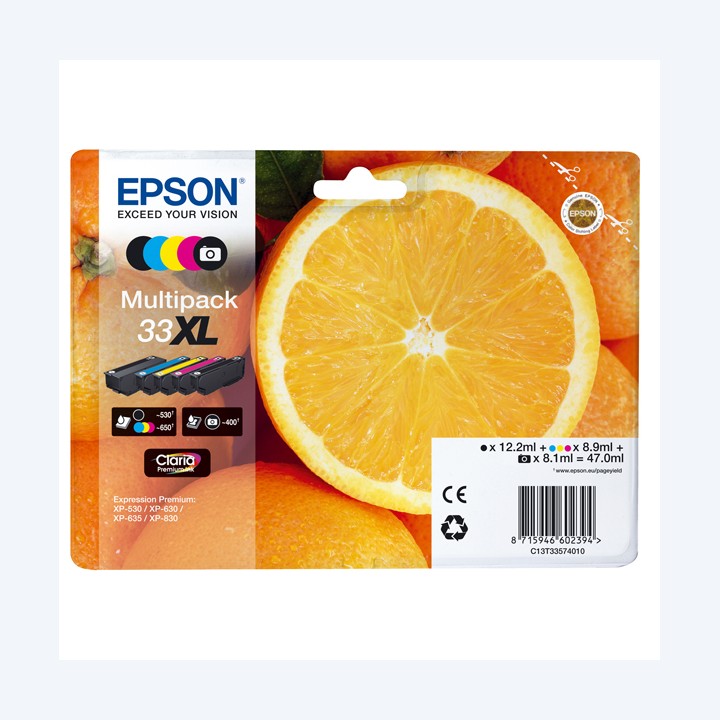 Epson Cartuccia ink 33XL C/M/Y/K/K PH — EPST33574011 | Ecotempo