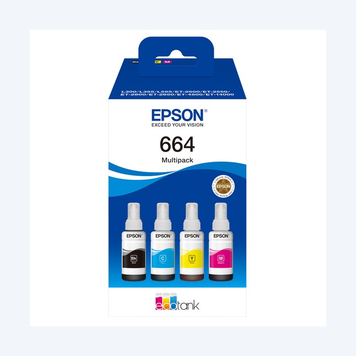 Epson Ecotank Multipack 664 BK/C/M/Y C13T664640 | Ecotempo
