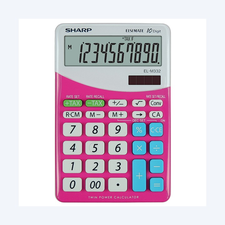 Sharp Calcolatrice da tavolo rosa EL M332B 10 cifre | Ecotempo