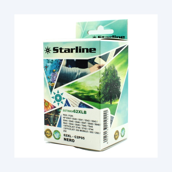 Starline Cartuccia ink Compatibile per HP 62 Nero | Ecotempo