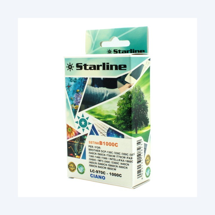 Starline Cartuccia ink per Brother Ciano LC1000C 20ml | Ecotempo