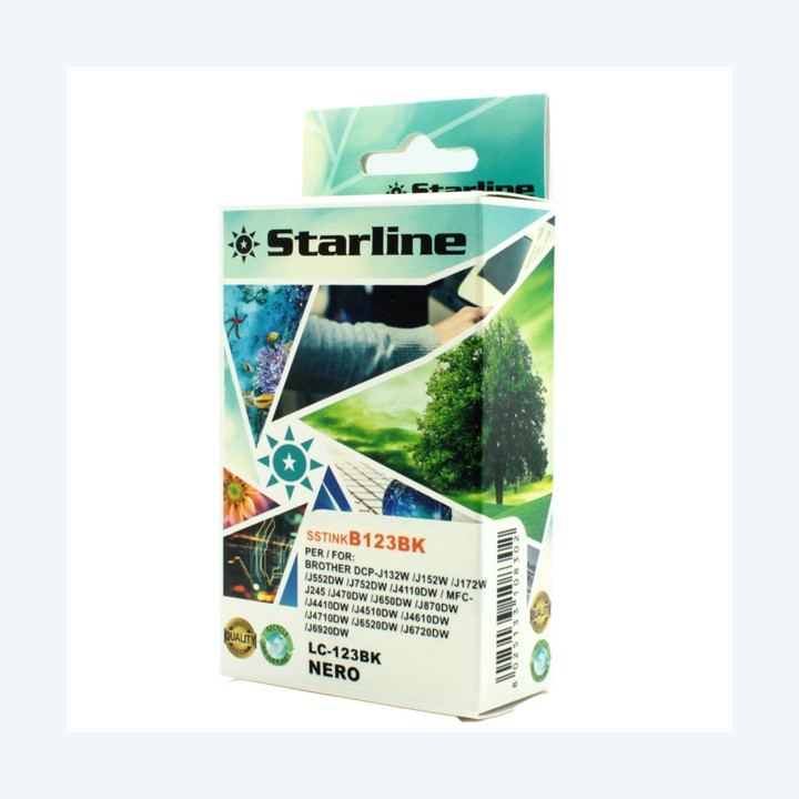 Starline Cartuccia ink per Brother Nero LC123BK 20,6ml | Ecotempo
