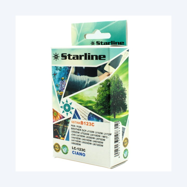 Starline Cartuccia ink per Brother Ciano LC123C 10ml | Ecotempo