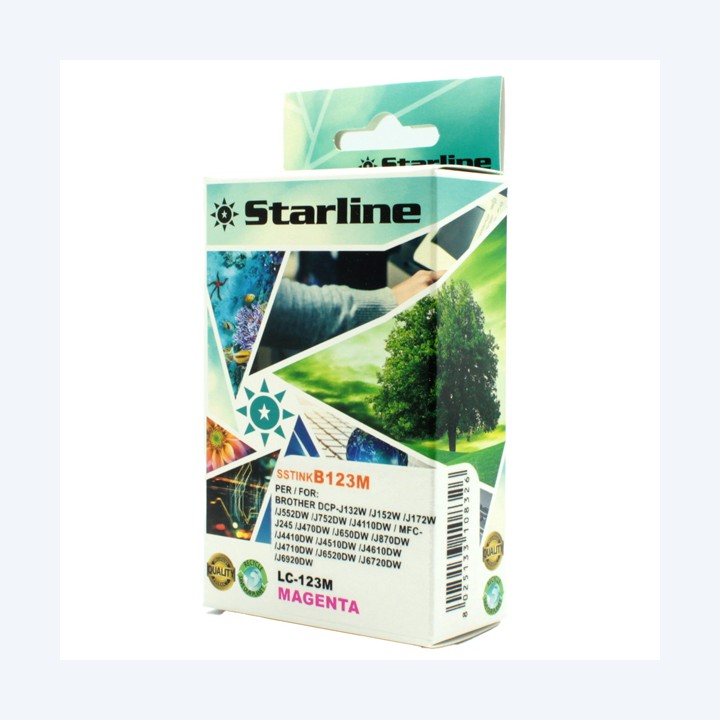 Starline Cartuccia ink per Brother Magenta LC123M 10ml | Ecotempo
