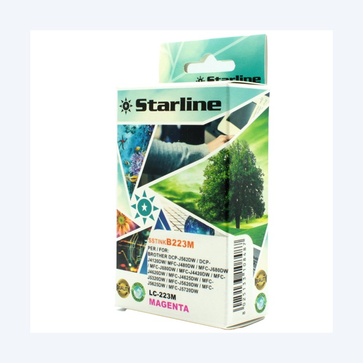 Starline Cartuccia ink per Brother Magenta LC223M 9ml | Ecotempo