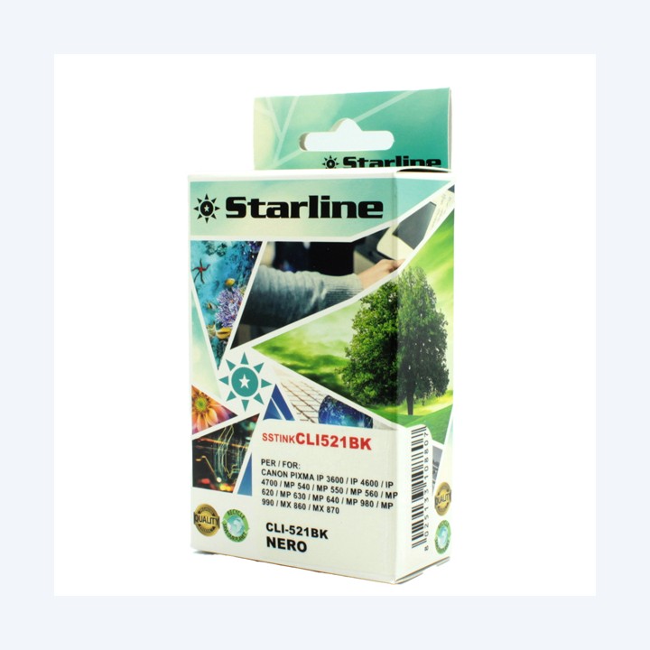 Starline Cartuccia ink per Canon Nero CLI521 BK 9ml | Ecotempo