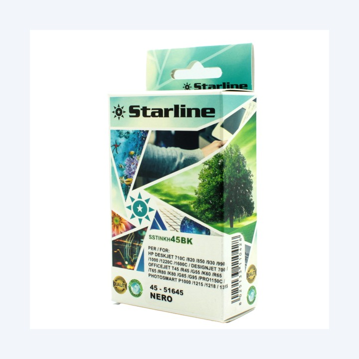 Starline Cartuccia ink Compatibile per HP 45 Nero -42ml | Ecotempo