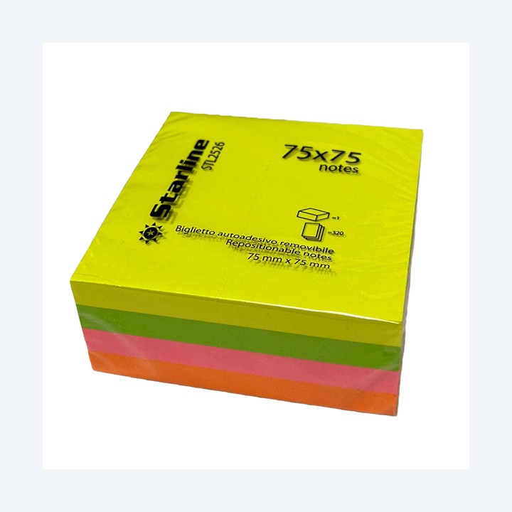 Biglietti adesivi Cubo assortito neon — STL2526 | Ecotempo