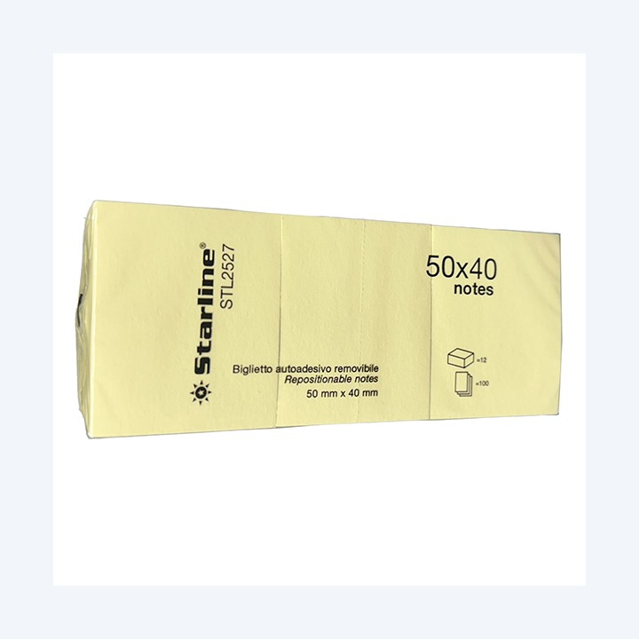 Blocchetto biglietti adesivi giallo 50 — STL2527 | Ecotempo