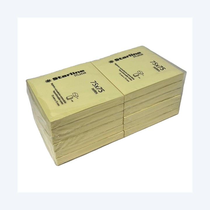Blocchetto biglietti adesivi giallo 75 — STL2528 | Ecotempo