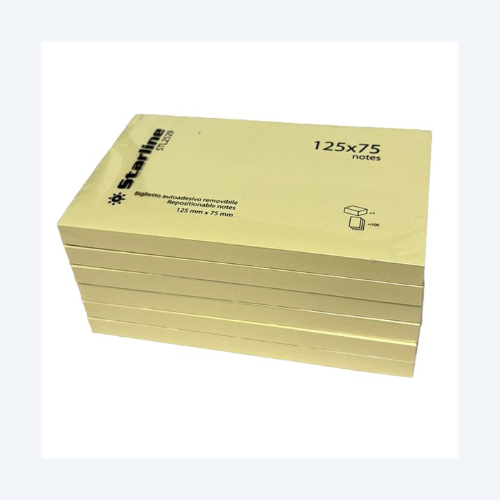 Blocchetto biglietti adesivi giallo 75 — STL2529 | Ecotempo