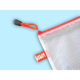 Busta a rete con cerniera blu- PVC 27 x — STL7311 | Ecotempo