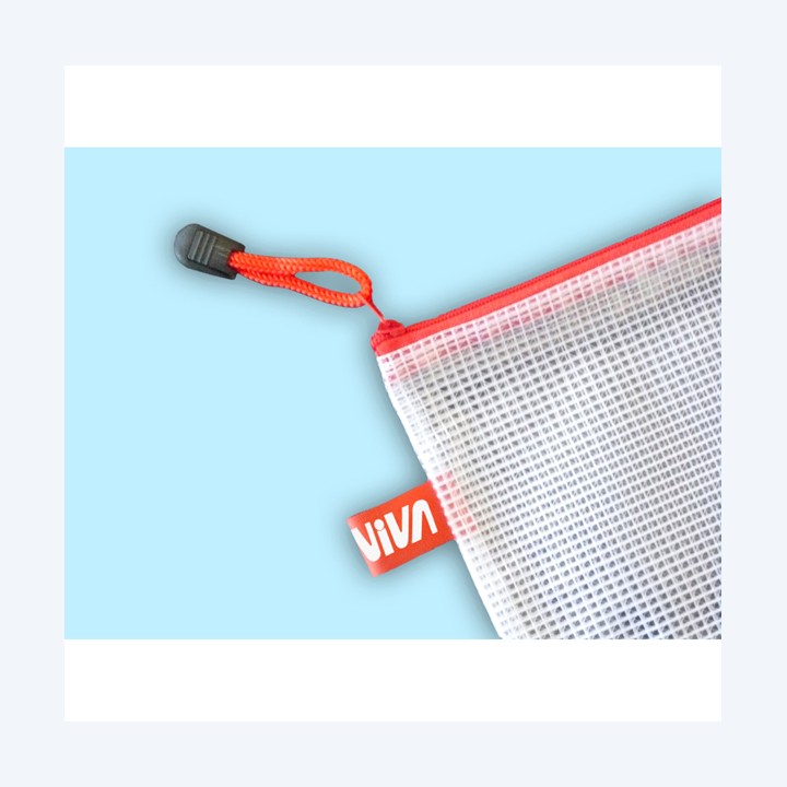 Busta a rete con cerniera blu- PVC 27 x — STL7311 | Ecotempo