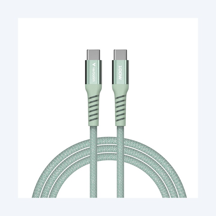 Verbatim Cavo USB-C to USB-C 100W Verde 31855 120m | Ecotempo