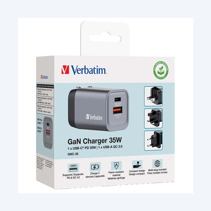 Adattatore da viaggio GNC-35 1x USB-C — VERB32200 | Ecotempo