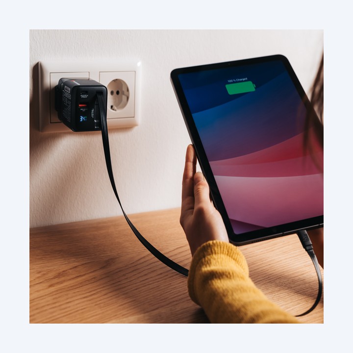Caricabatterie da muro GaN 65W 2 porte — VERB32217 | Ecotempo