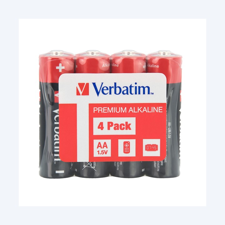 Pila stilo AA 1,5V alcaline 49501 Verbatim conf 4 pezzi | Ecotempo