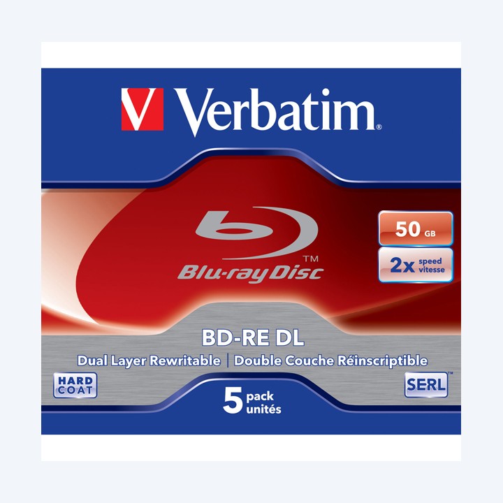 Verbatim Scatola 5 Blu Ray BD-RE DL — VERBDVBD-RE50W | Ecotempo