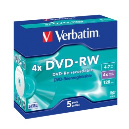 Verbatim Scatola 5 DVD-RW Jewel Case — VERBDVD43285 | Ecotempo