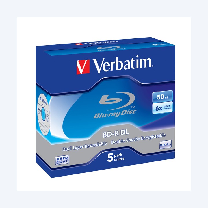 Verbatim Scatola 5 DVD Blu Ray BD-R SL — VERBDVDBD-R50C | Ecotempo