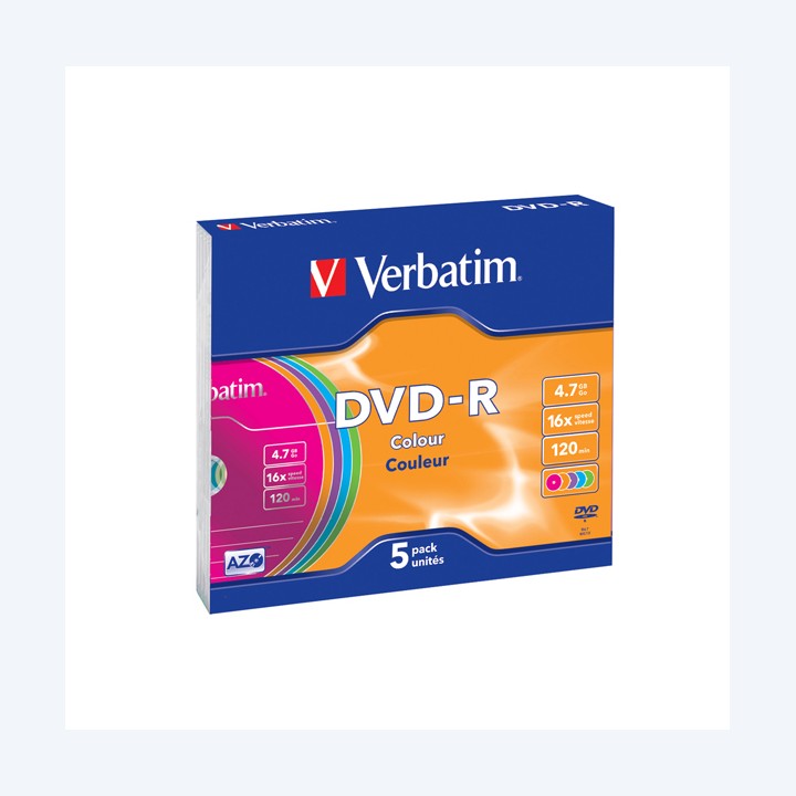 Verbatim Scatola 5 DVD-R slim Case — VERBDVD-R4716C | Ecotempo