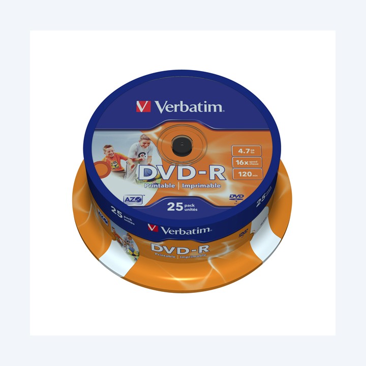 Verbatim Scatola 25 DVD-R stampabile 43538 4,7GB | Ecotempo