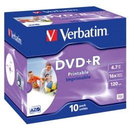 Verbatim Scatola 10 DVD+R Jewel Case — VERBDVDR4716X | Ecotempo