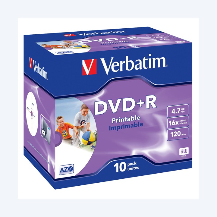 Verbatim Scatola 10 DVD+R Jewel Case — VERBDVDR4716X | Ecotempo