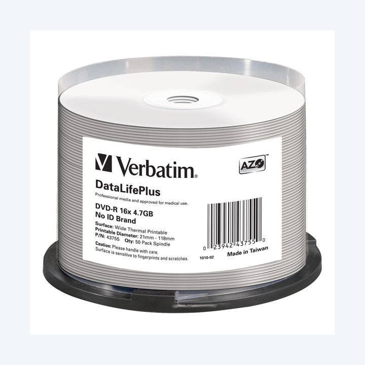Verbatim Scatola 50 DVD-R stampabile 43755 4,7GB | Ecotempo