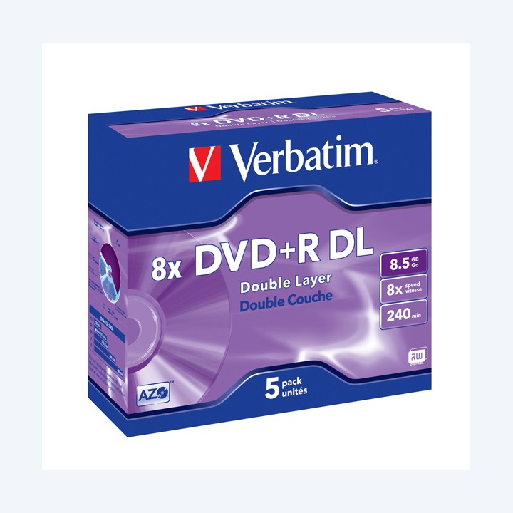 Verbatim Scatola 5 DVD+R Dual Layer — VERBDVDR858X | Ecotempo