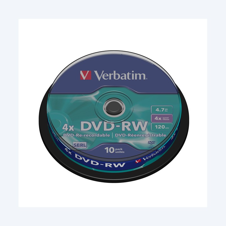 Verbatim Scatola 10 DVD-RW serigrafato 43552 4,7GB | Ecotempo