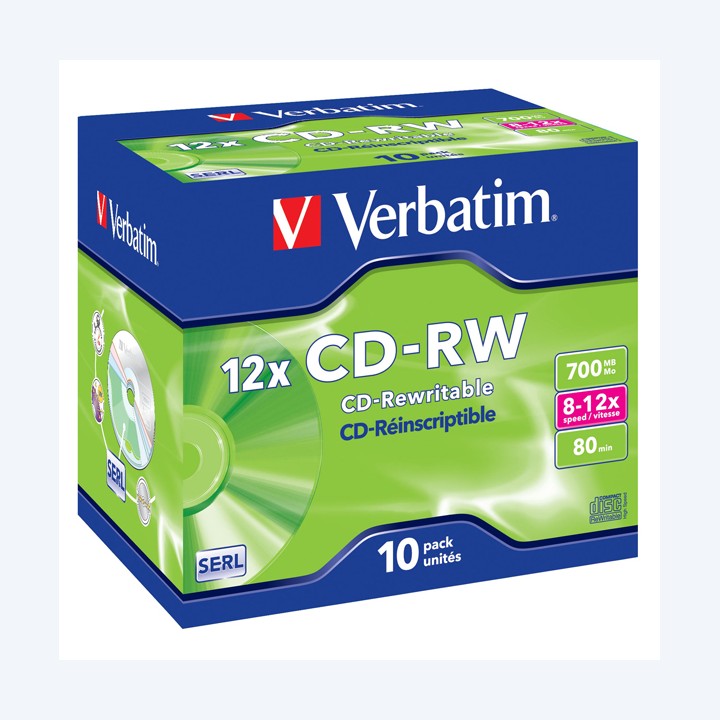 Verbatim Scatola 10 CD-RW DataLife Plus — VERCDRW70012XK | Ecotempo