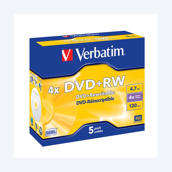 Verbatim Scatola 5 DVD+RW Jewel Case — VERDVDRW474XK | Ecotempo