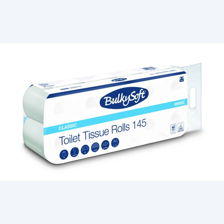 Carta igienica Classic - 2 veli - 145 strappi - BulkySoft - cartone da 120 rotoli